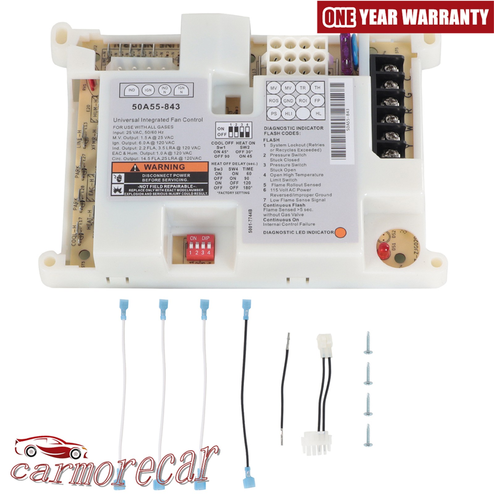 Furnace Control Circuit Board Replacement for White Rodgers 50A55-843