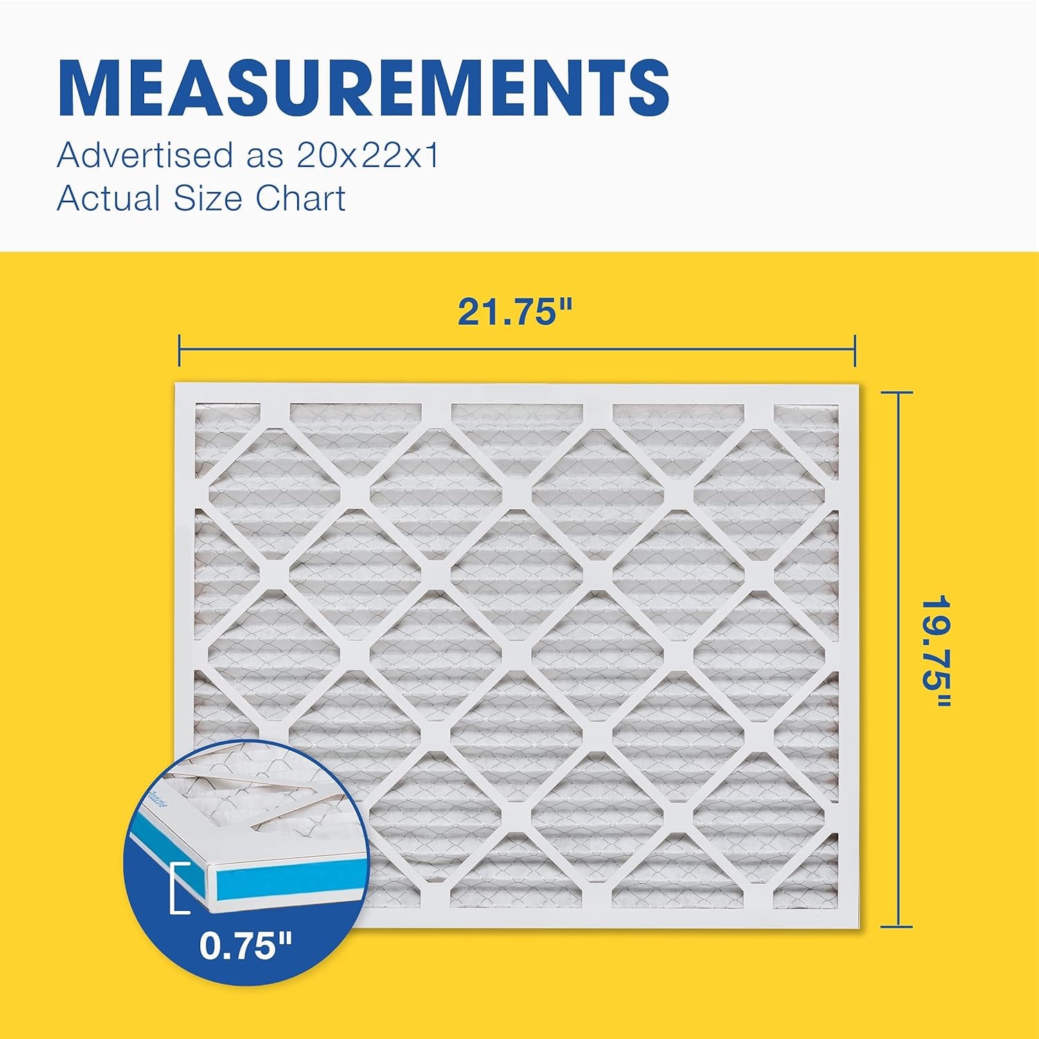 Aerostar 20x22x1 MERV 8 – 6 Count – High Efficiency Pleated HVAC, Furnace &…