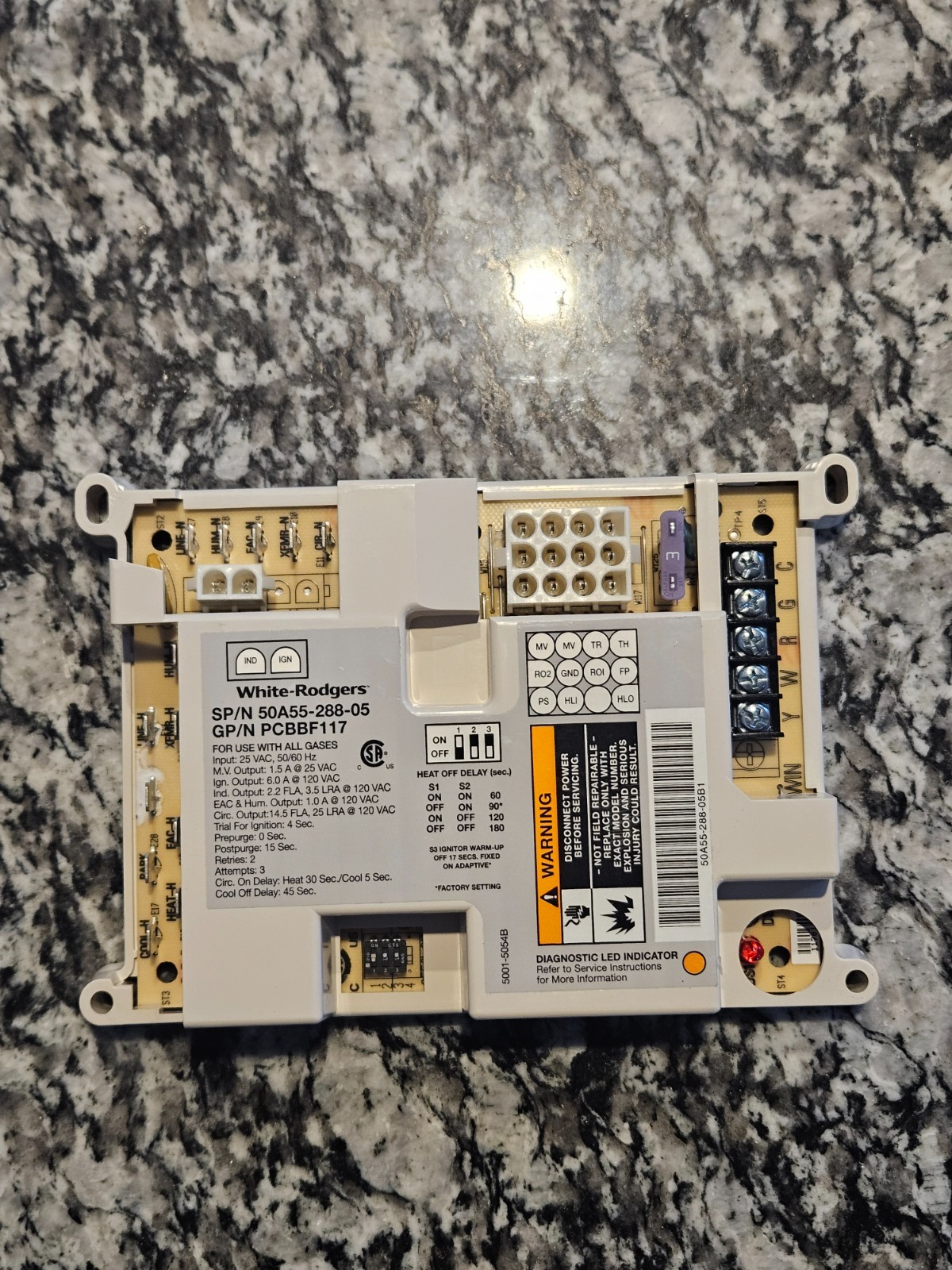 50A55-288-05 Good Furnace control board PCBBF117