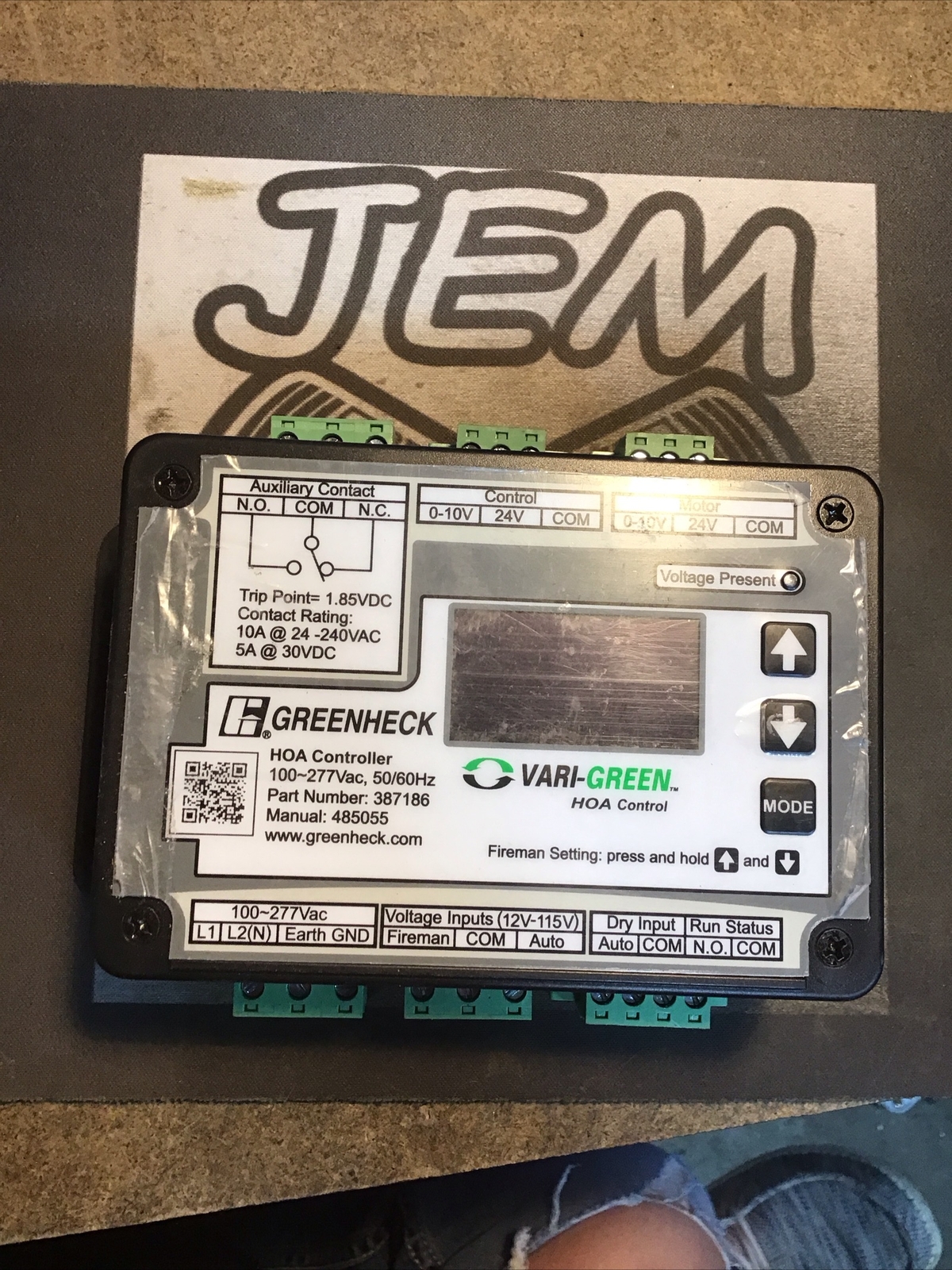 Greenheck 387186 Vari-Green HOA Control 100-277VAC 50/60 Hz