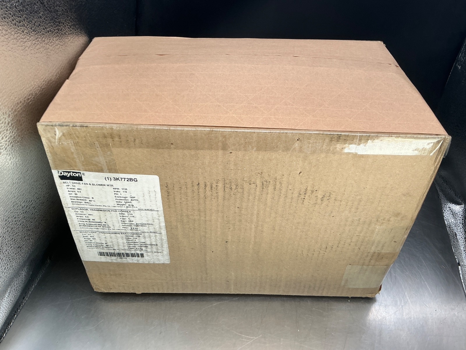 Dayton 3K772BG Belt Drive Fan and Blower Motor 1/2hp, 1725rpm
