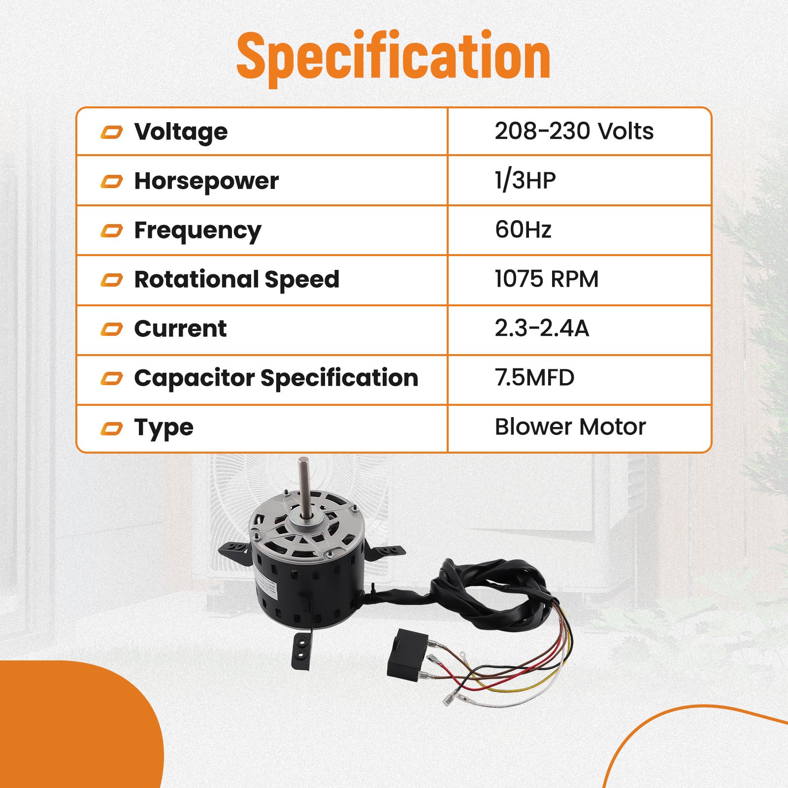 Blower Fan Motor For Goodman Furnace BT1340027S BT1340027 11091205 230V