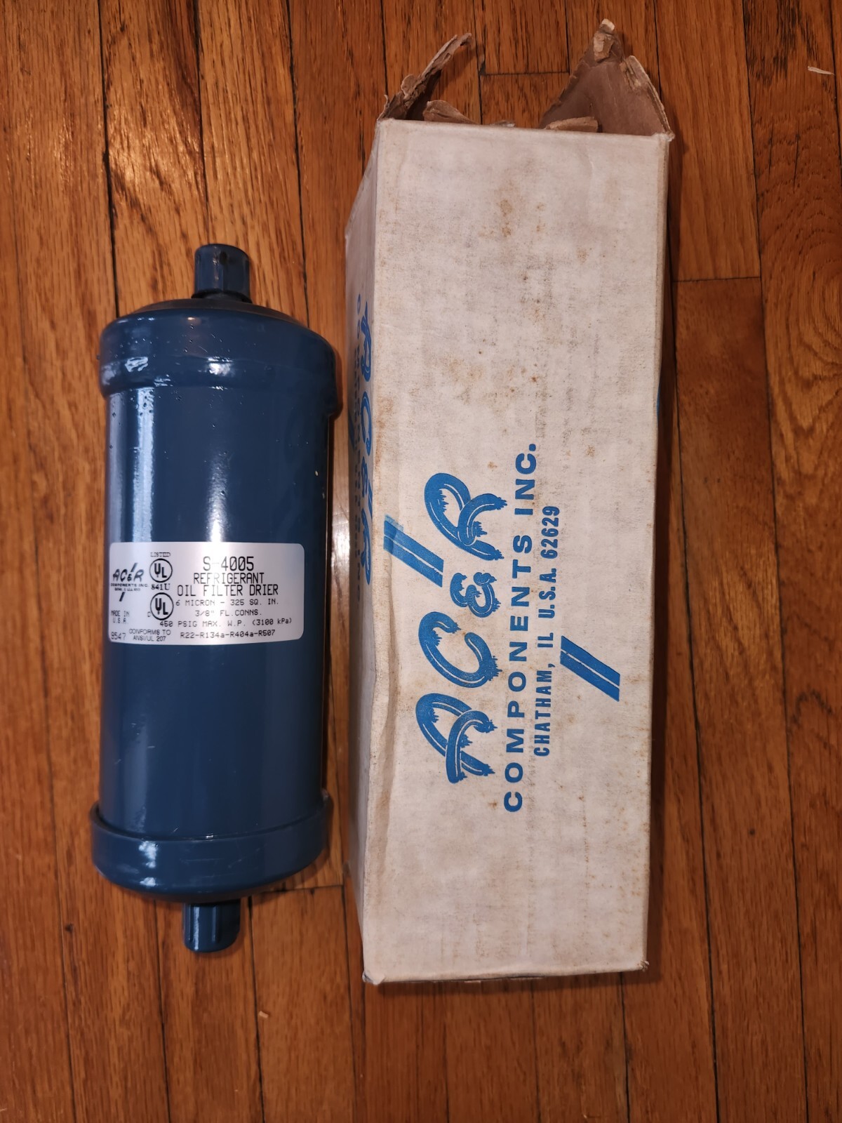 New AC&R S-4005 6 Micron refrigerant Oil Filter Drier 3/8″ Flare