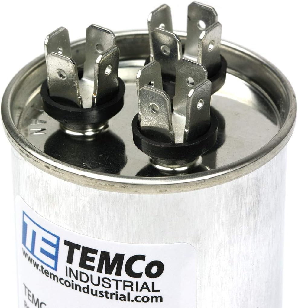 Reliable 2-Pack TEMCo 35+5 uF Round Capacitors, Perfect for Motor Applications