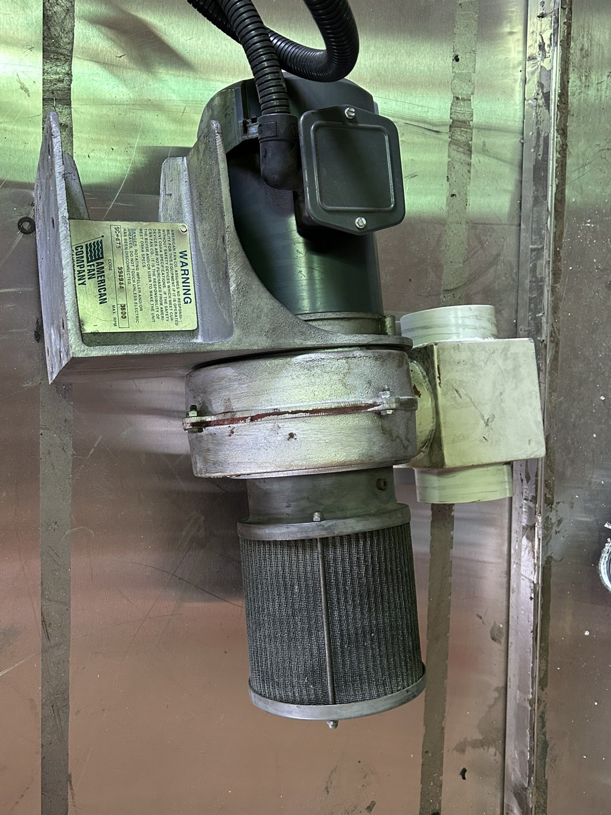 SC-475 American Fan Blower w/ GE 3ph .5hp Motor 200-230/460 3450 rpm