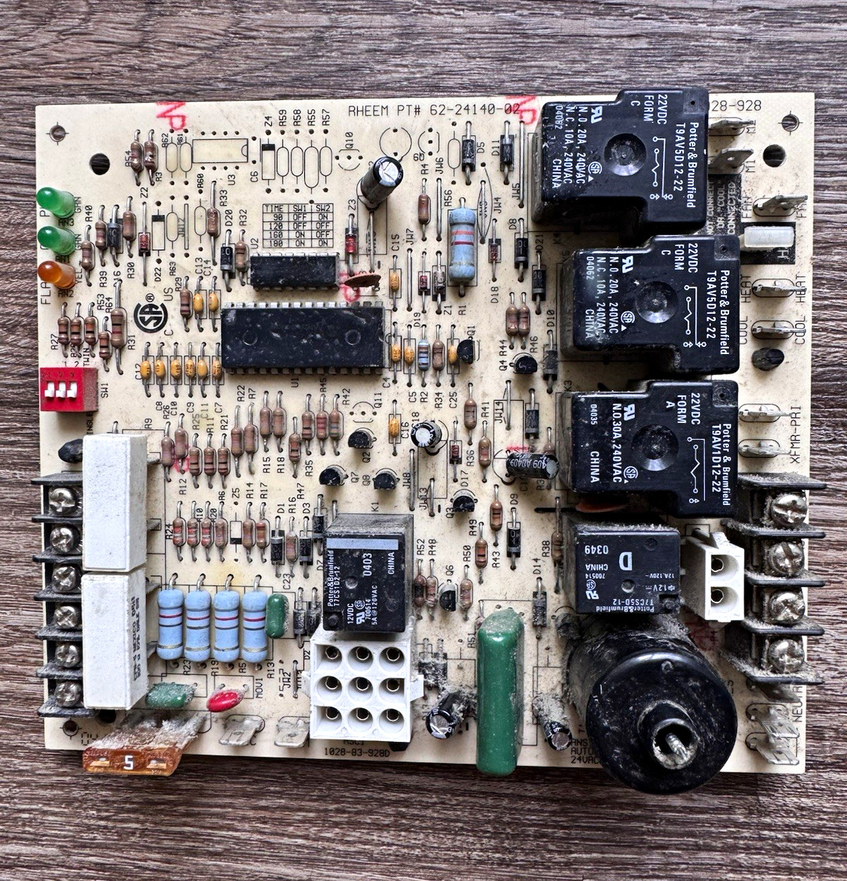 Rheem Control Board 1028-928 62-24140-02 1028-83-928D 24VDC 20A