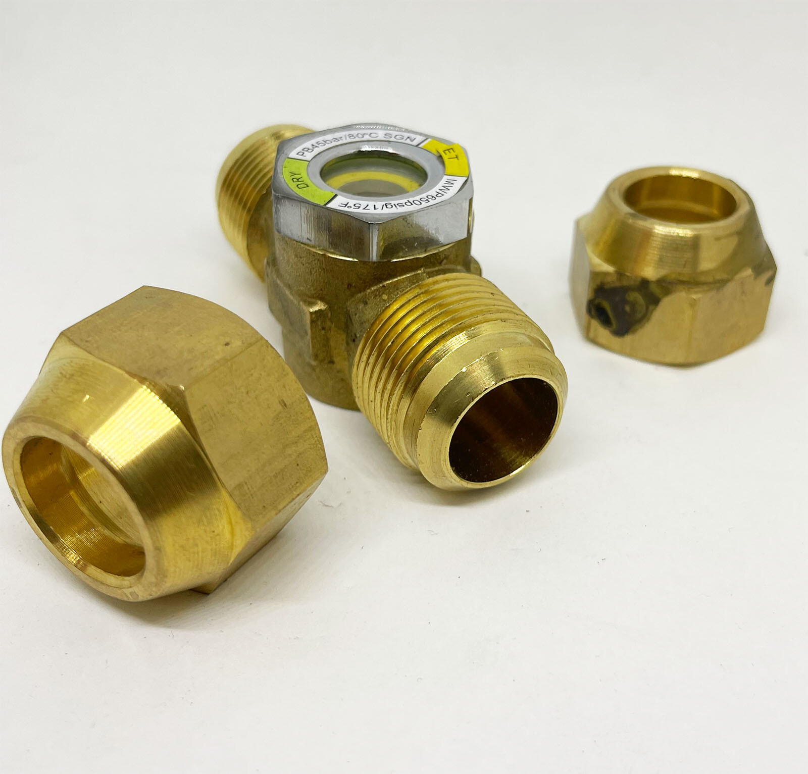HVAC COPPER LINE SET PIPE FLARING JOINT CONNECTOR W/ SIGHT GLASS 1/4 1/2 3/8 5/8