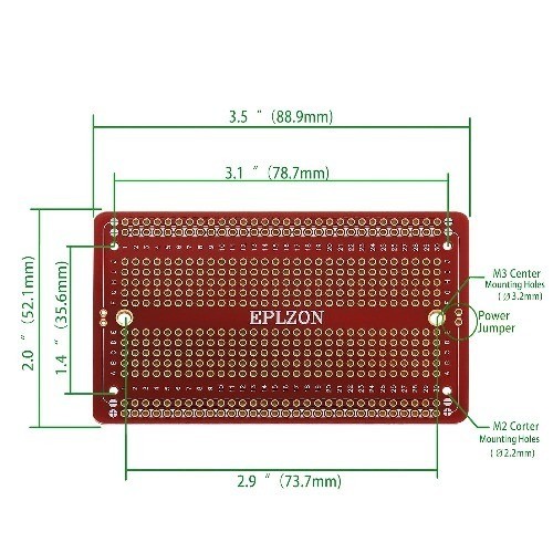 Gold Plated Solderable Breadboard PCB Board DIY Electronics Arduino Color: Red