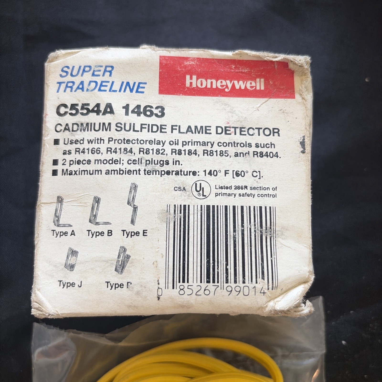 New Open Box Honeywell Cadmium Sulfide Flame Detector C554A1463 AB