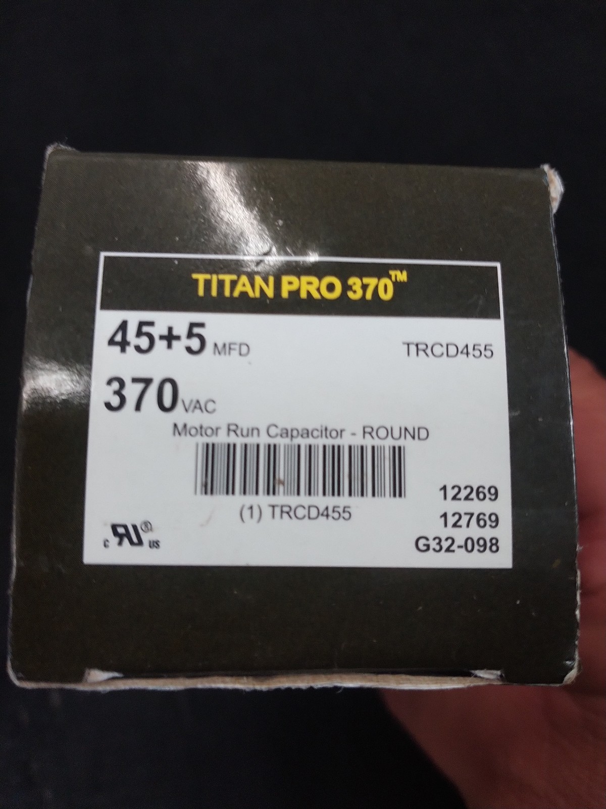 Titan Pro TRCD455 HVAC Round Dual Run Capacitor. 45+5 370 VAC A/C PACKARD