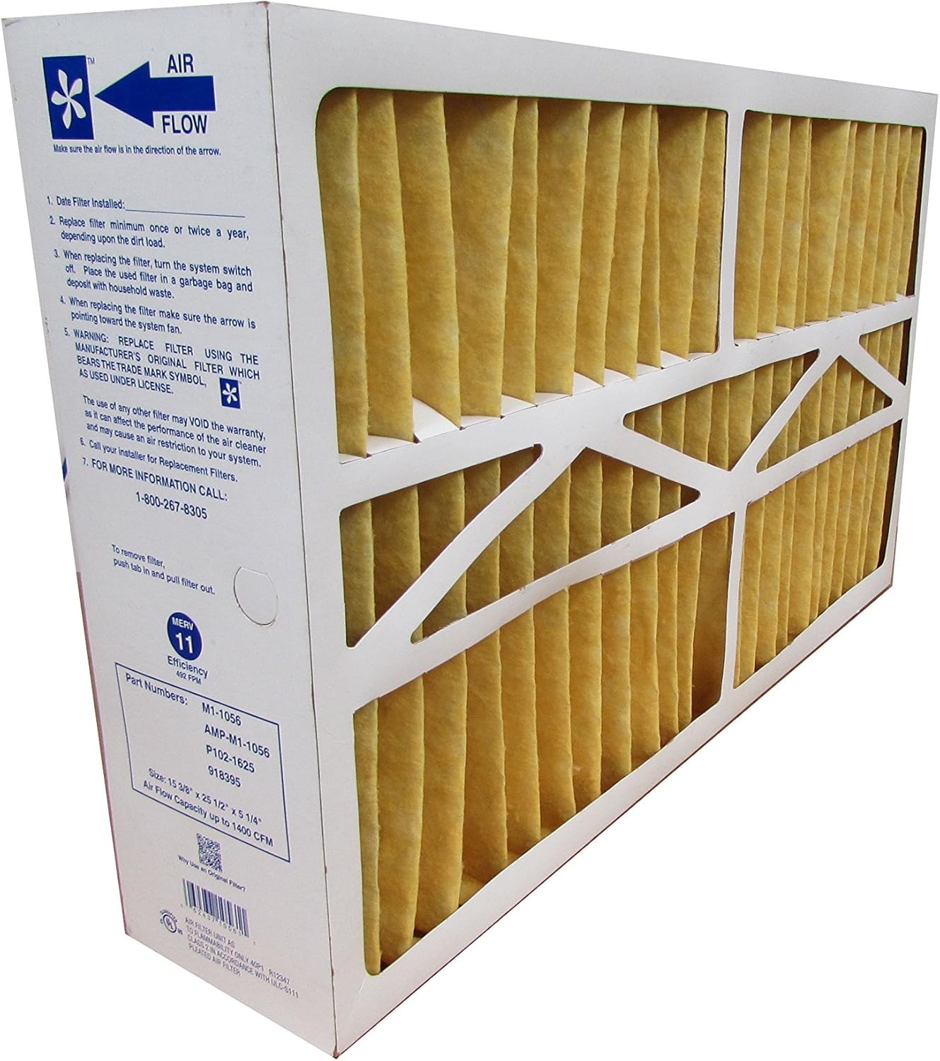 2 Pack M1-1056 16x25x5 MERV 11 Air Furnace Filters FC100A1029 X6670