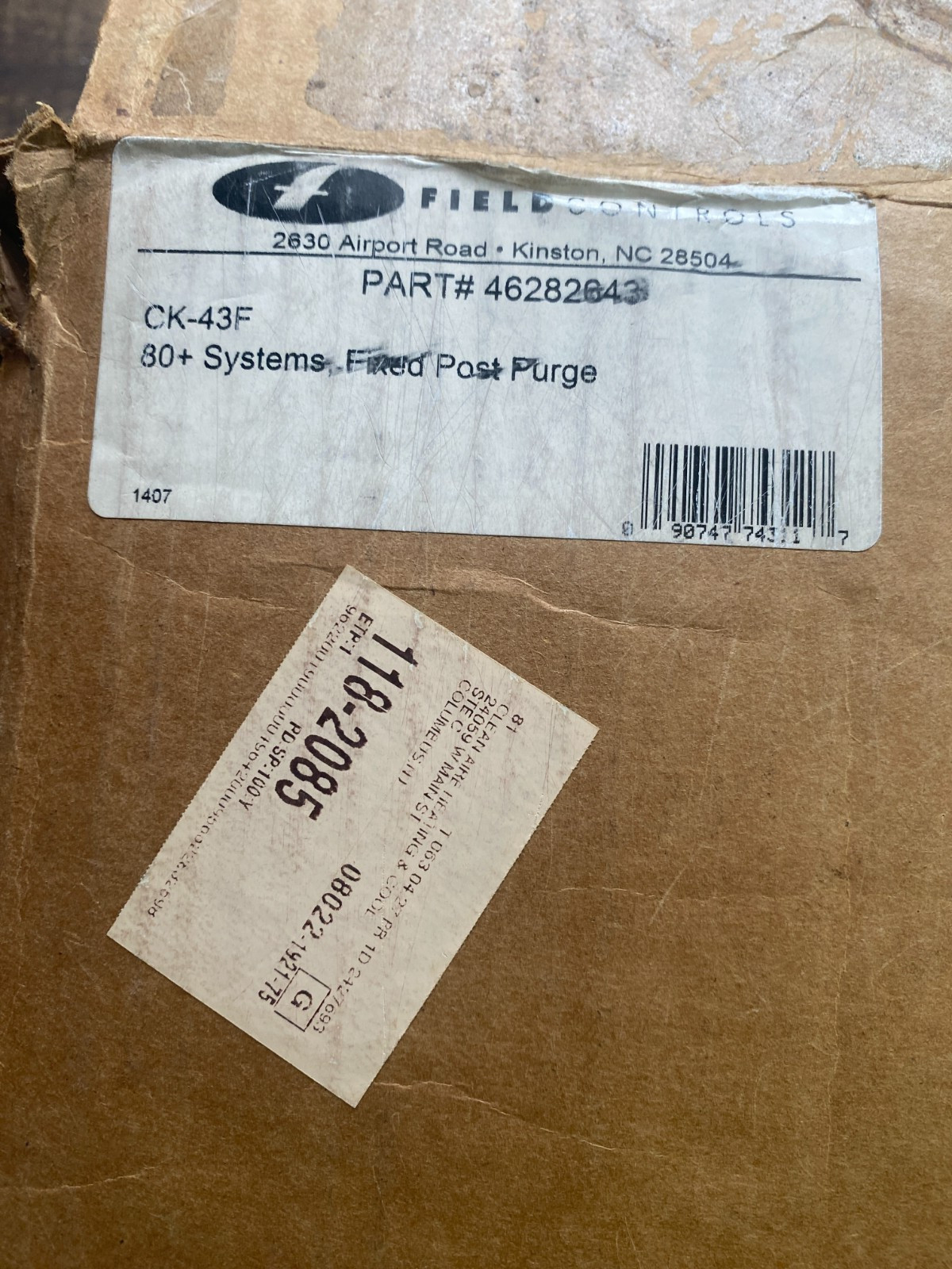 OEM Field Controls CK-43F (46282643S) Draft Control Kit – Open Box