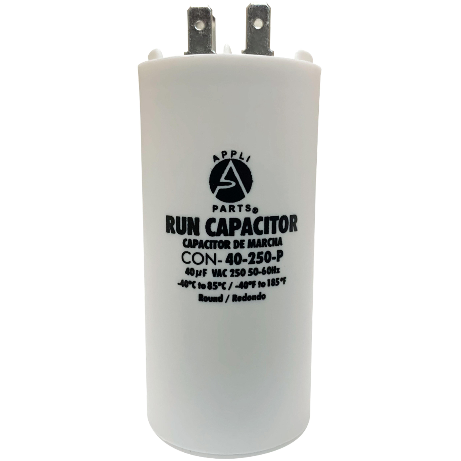 Appli Parts Run Capacitor for electric motors 40 Mfd uF (microfarads) 250VAC Pla