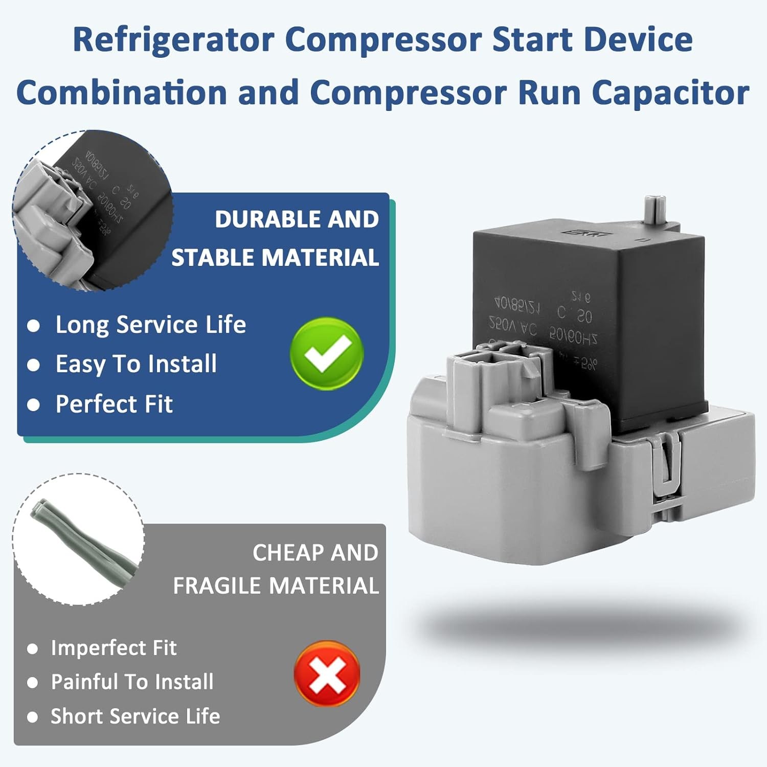 TSD2 Relay Compatible W10189190 Overload Relay W10662129 Compressor Capacitor