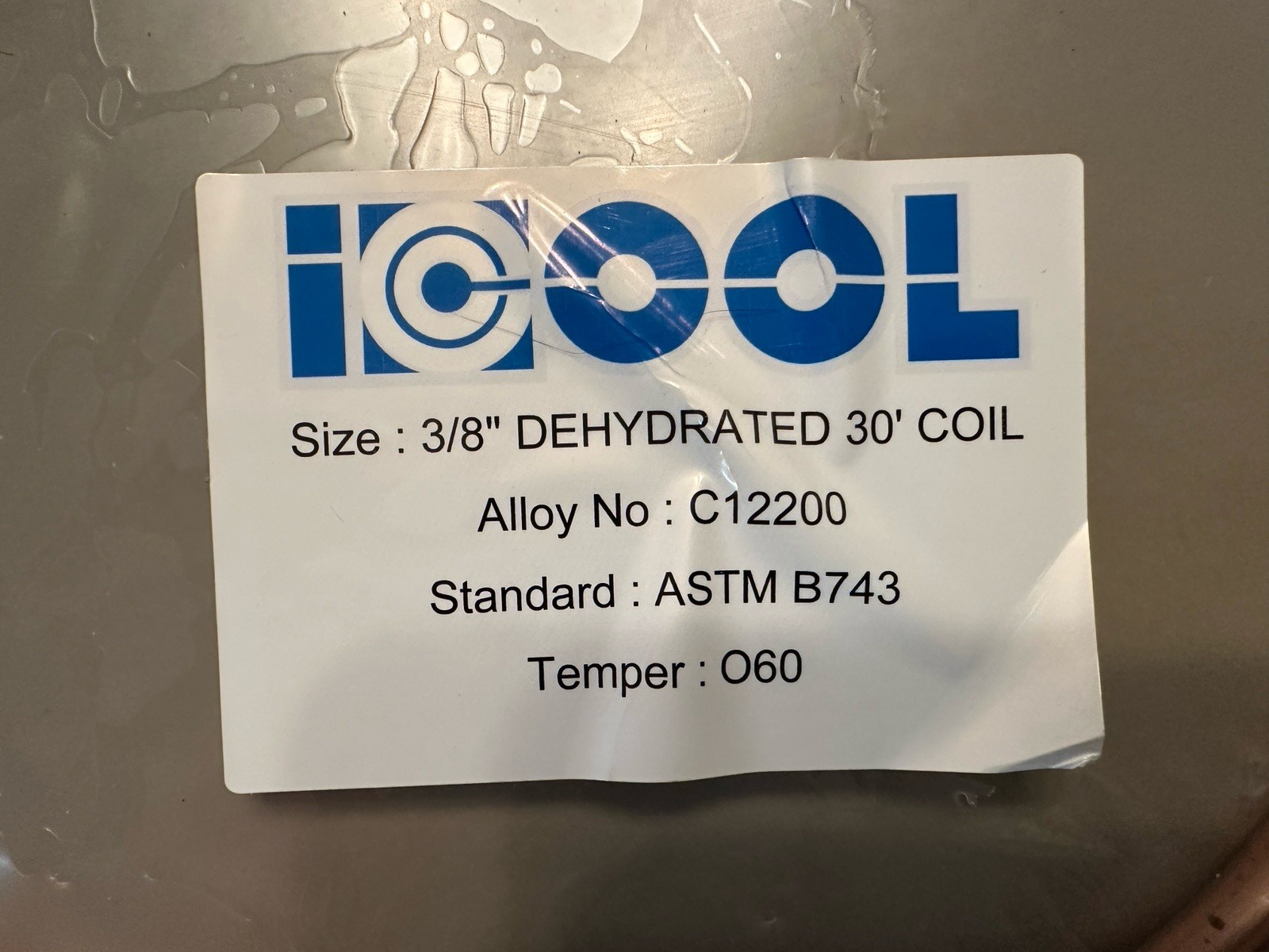 ICOOL 3/8” Dehydrated Copper Tube Coil 30’ C12200 ASTM B743 O60 HVAC / Lot Of 3