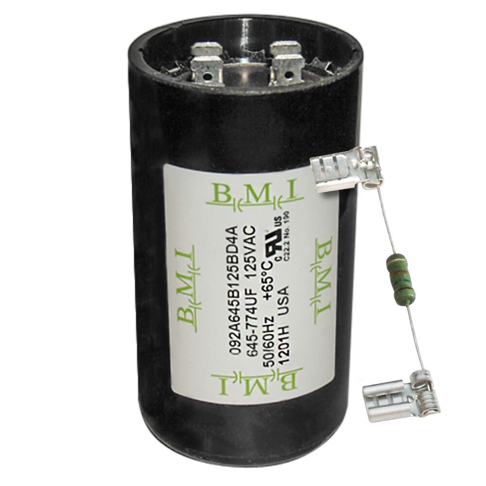 645-774 uF x 125 VAC BMI 092A645B125BD4A Motor Start AC Capacitor w/ Resistor