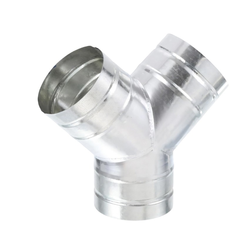 Strong Galvanized Steel Y Style Passage Duct Component 45 Degree Bend Structure