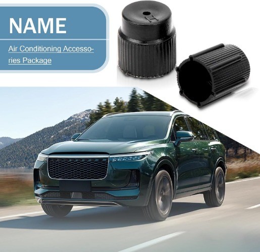10 PCS Air Conditioning Valve Core Covers, High Side and Low Side Color: Black