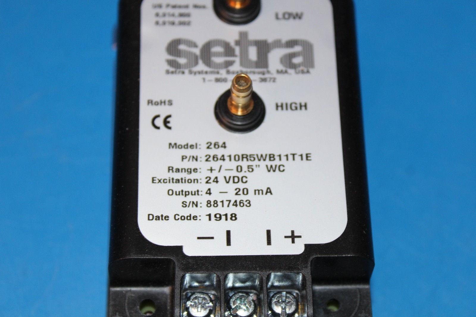 Setra 26410R5WB11T1E 264 Series Differential Pressure Transmitter