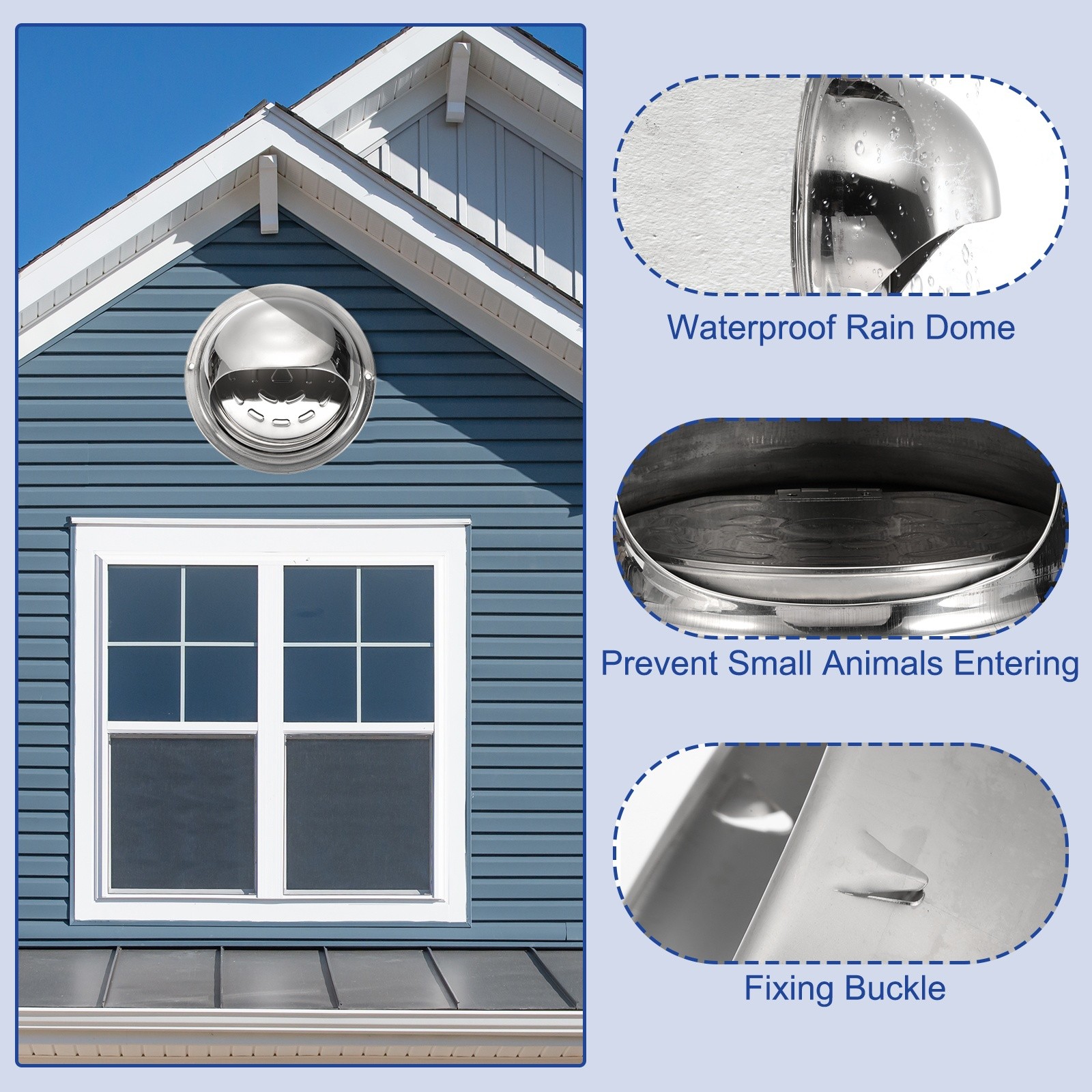 6 Inch Vent Cover, Round Exhaust Vent for Ventilation System 1 Set