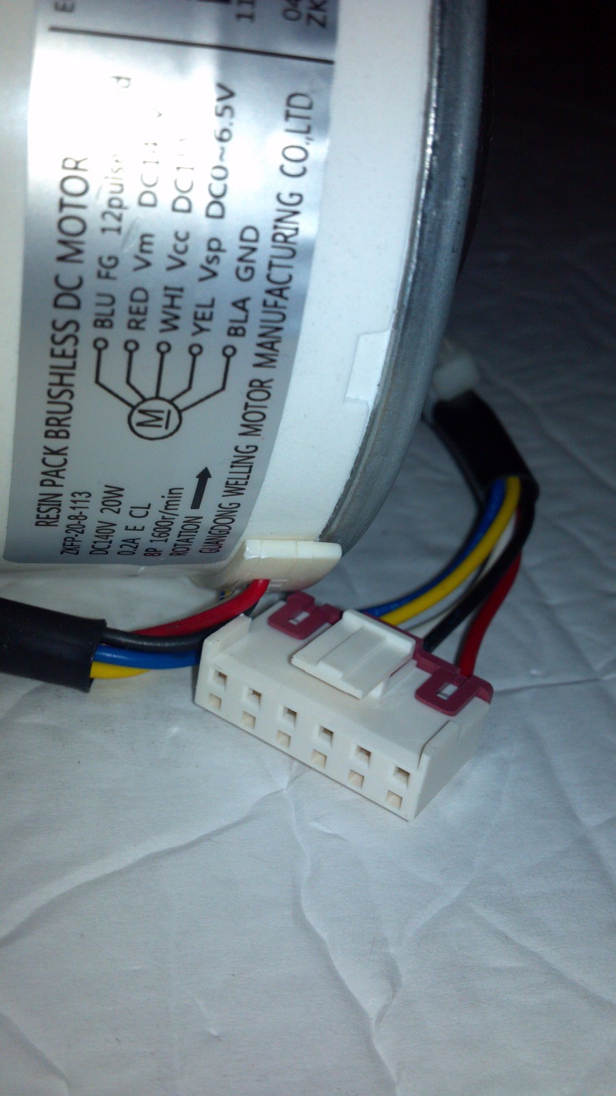 Midea ZKFP-20-8-113 BRUSHLESS DC MOTOR 140V 20W 1600RPM