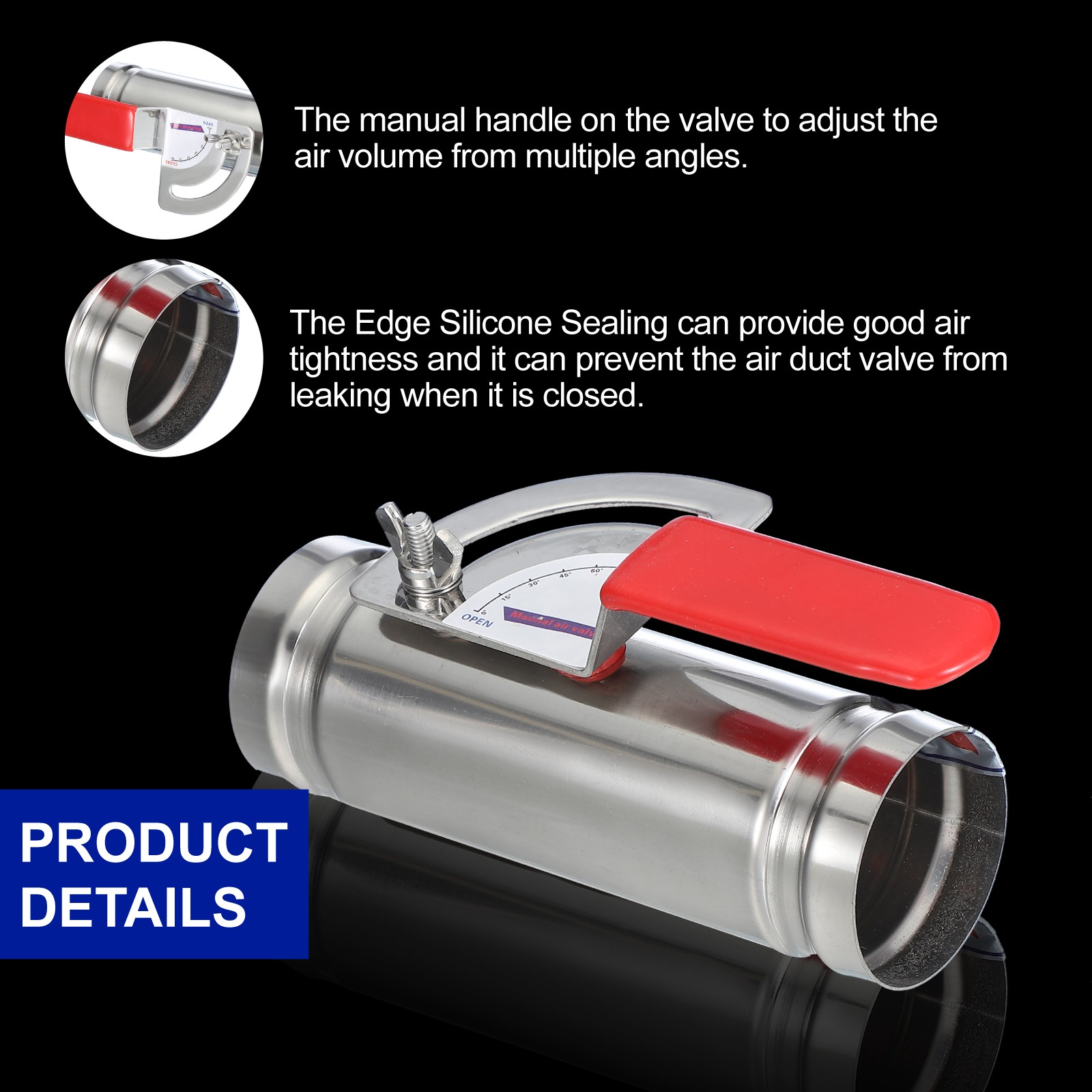 HVAC Duct Manual Volume Backdraft Damper 2″ Airflow Branch Vent