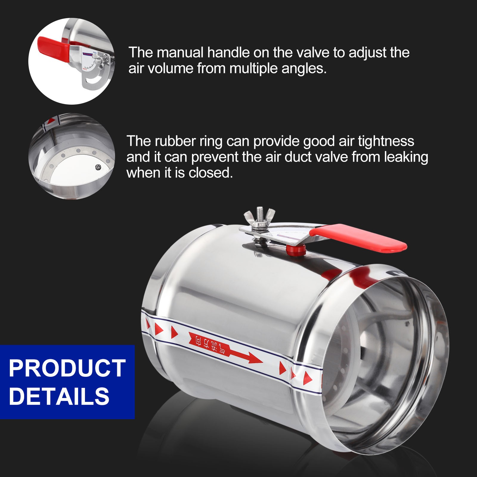 5 Inch Duct Manual Volume Backdraft Damper Vent Damper Control Valve for HVAC