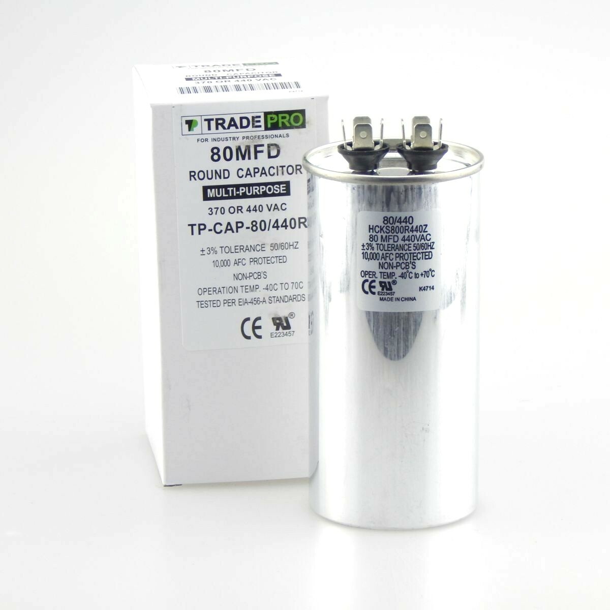 80 mfd Capacitor Round Hvac Motor Air Compressor Pool Pump A/C 80/440 New uF