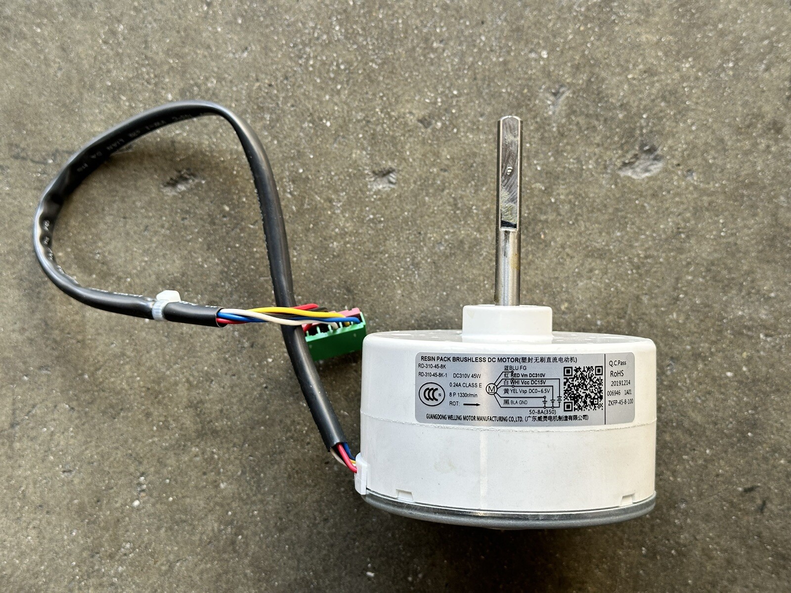 Mini Split Air conditioner DC indoor unit Fan motor 45W Replacement RD-310-45-8K