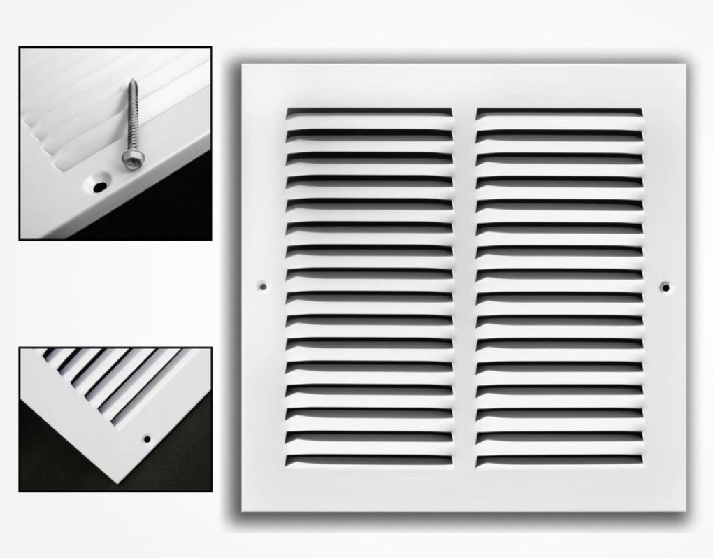 12 In. X 12In. Steel Return Air Grille in White