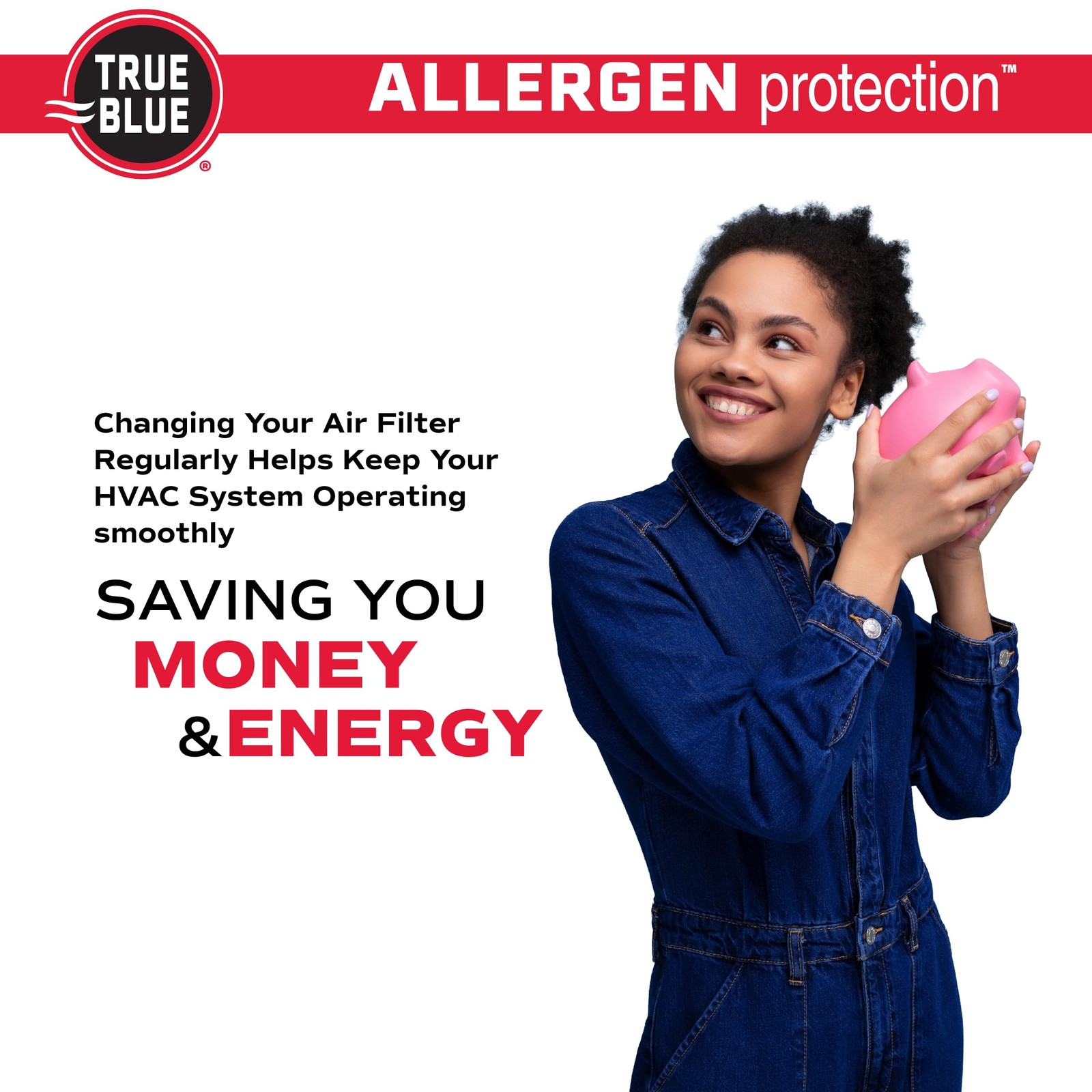 True Blue 16x25x1 MERV 11 Allergen Air Filter (4-Pack) 16″ x 25″ x 1″, White