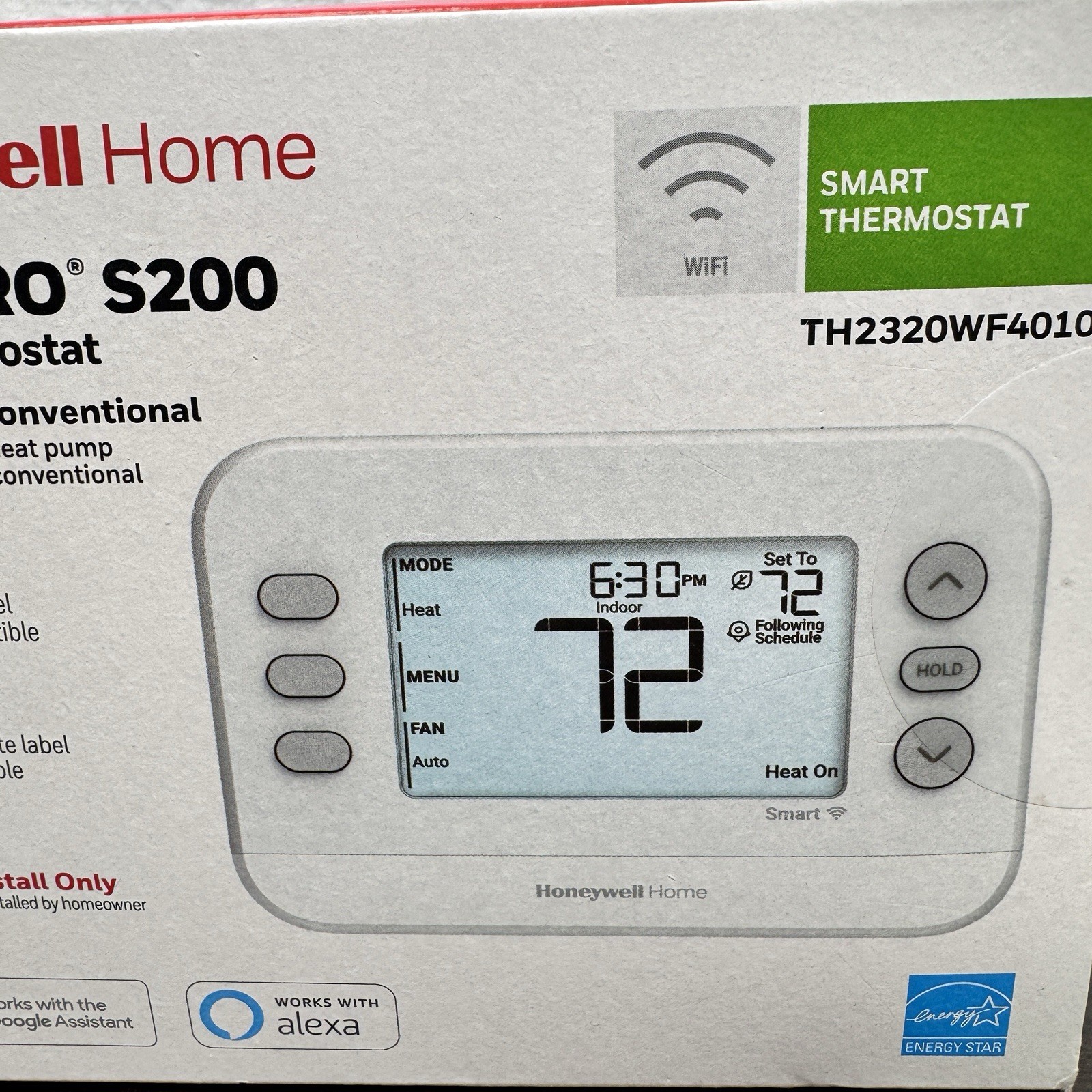 HONEYWELL TH2320WF4010 Smart Thermostat 3H/2C Heat Pump 2H/2C With Google Alexa