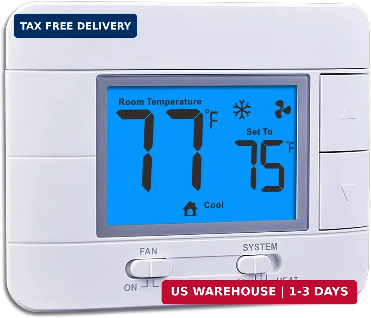 Upgraded Digital Non-Programmable Thermostat for Home 1 Heat/1 Cool Single Stage