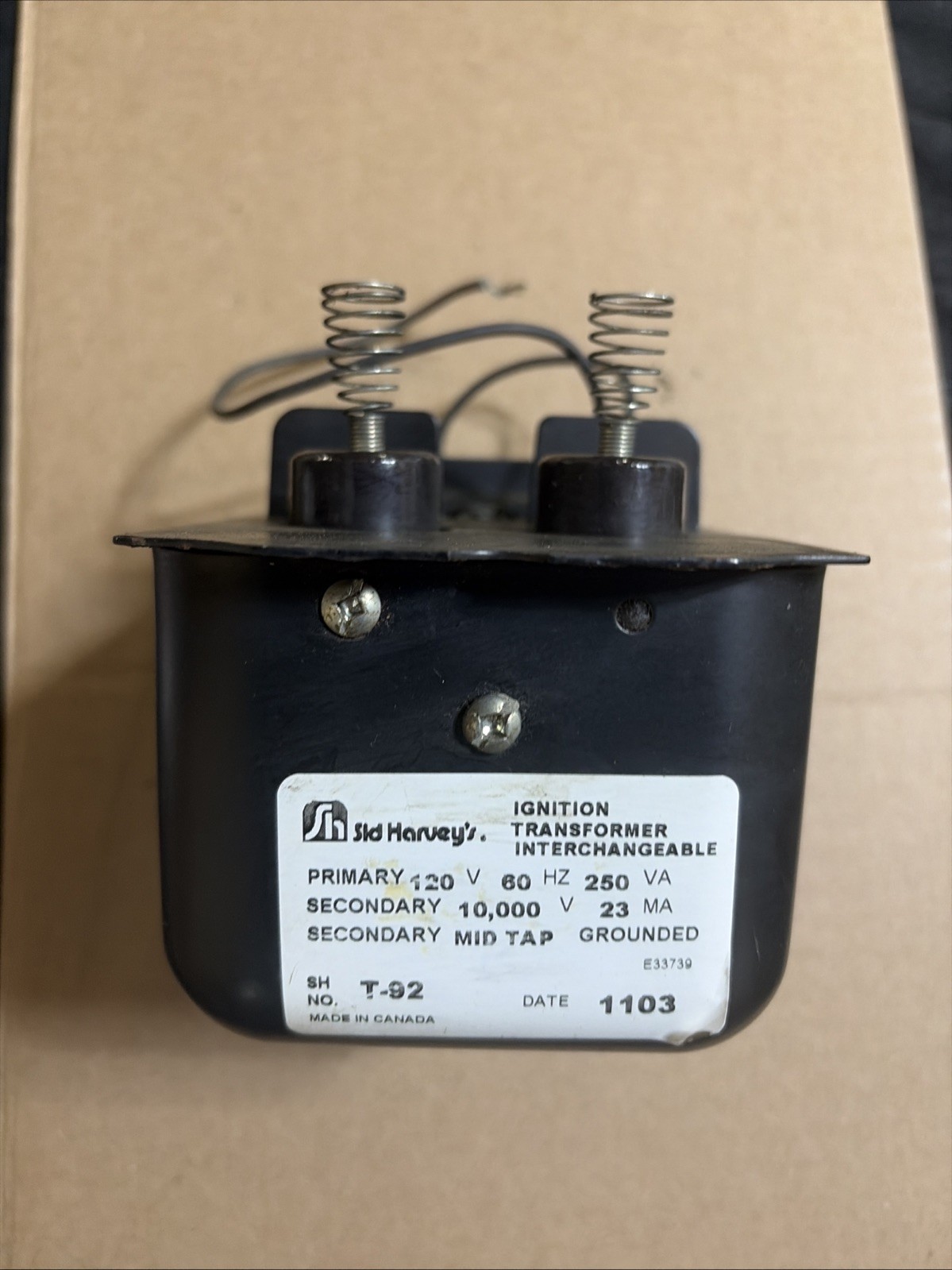Sid Harvey T-92 Ignition Transformer