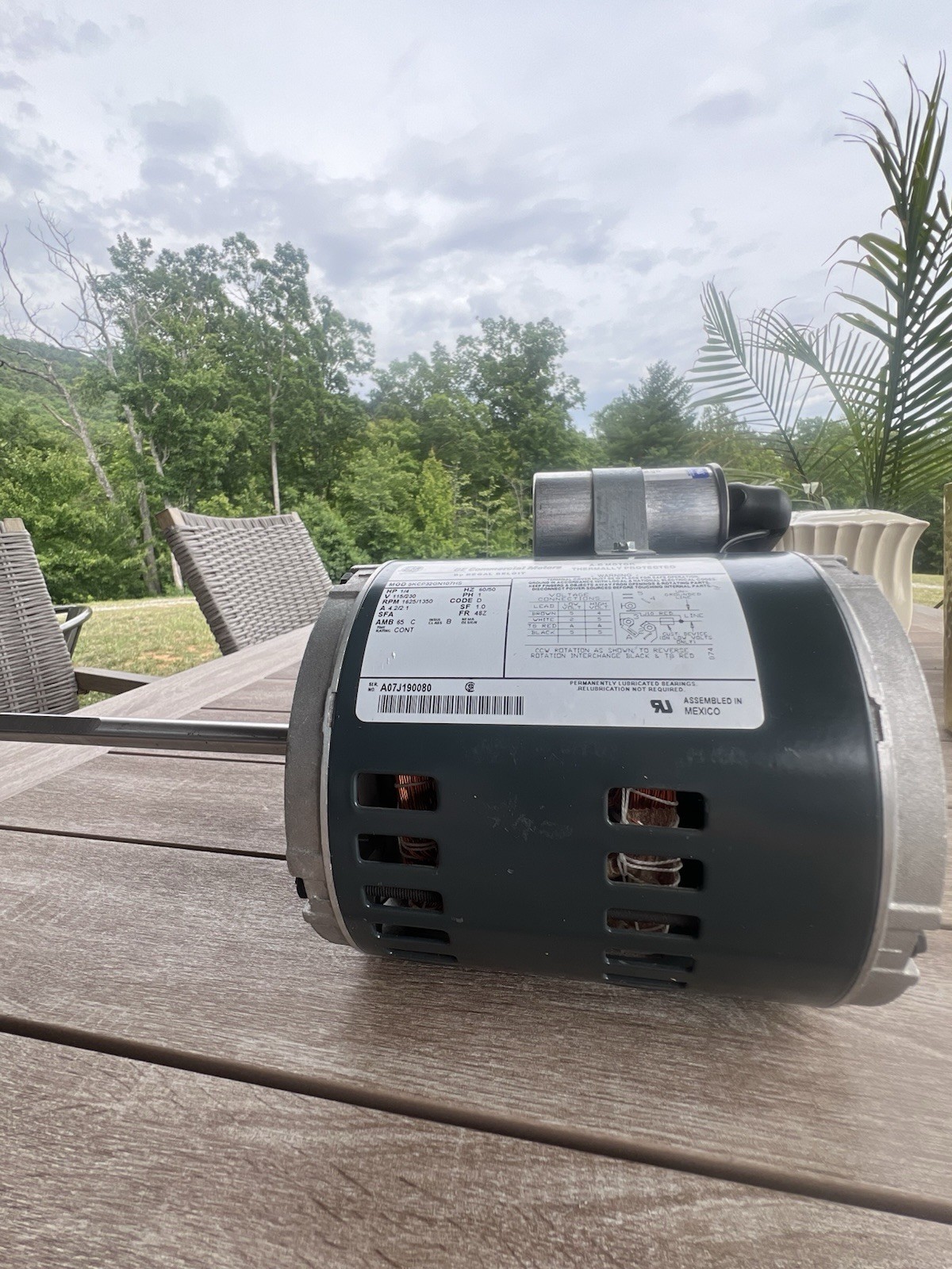 GE Commercial 1/4 HP 5KCP32GN107HS Fan Blower Motor AC A07J190080