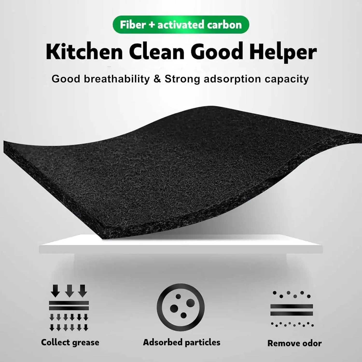 48 x 16 Inch Cut-to-Fit Activated Carbon Fabric Filter Sheet Charcoal Air Vent F
