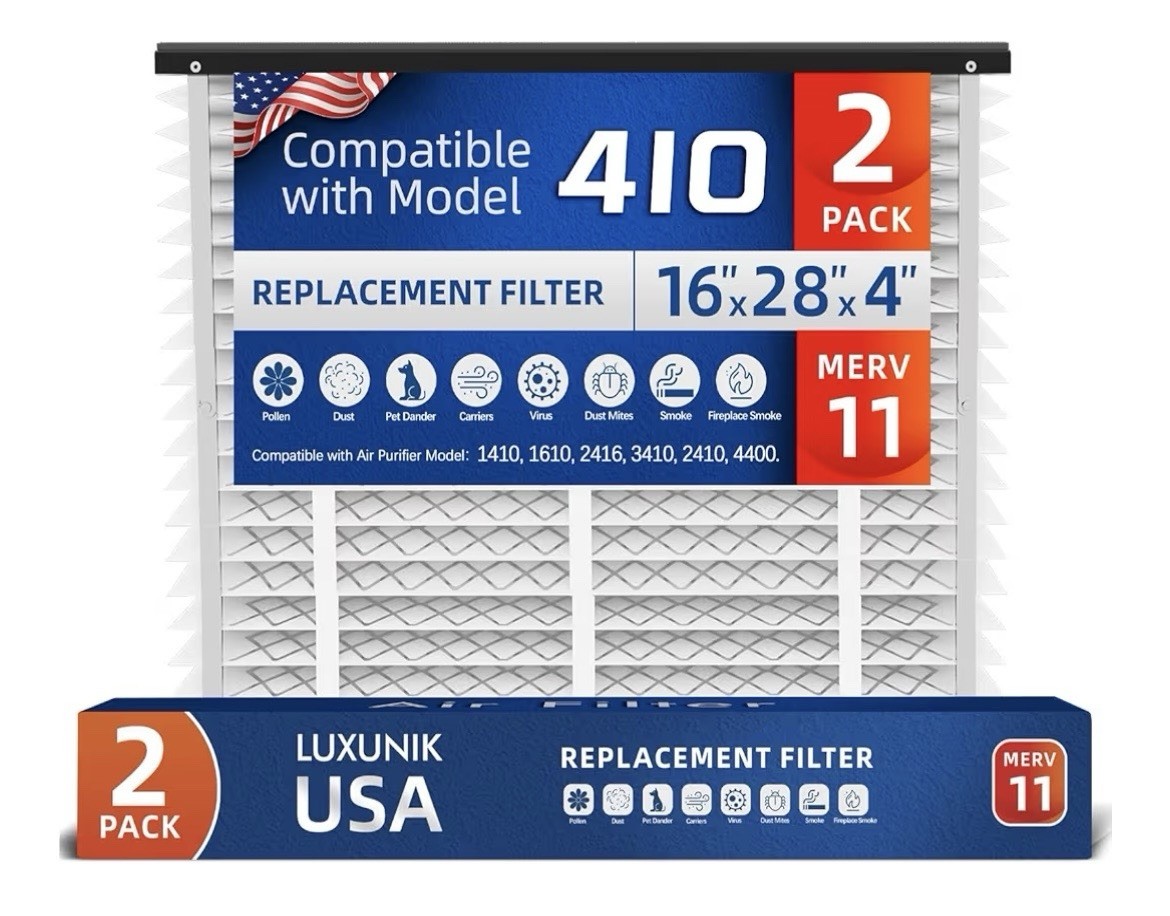 2 Pack, 410 Replacement Air Filter, Nominal Size: 16.04″x27.91″x3.91″ AprilAire