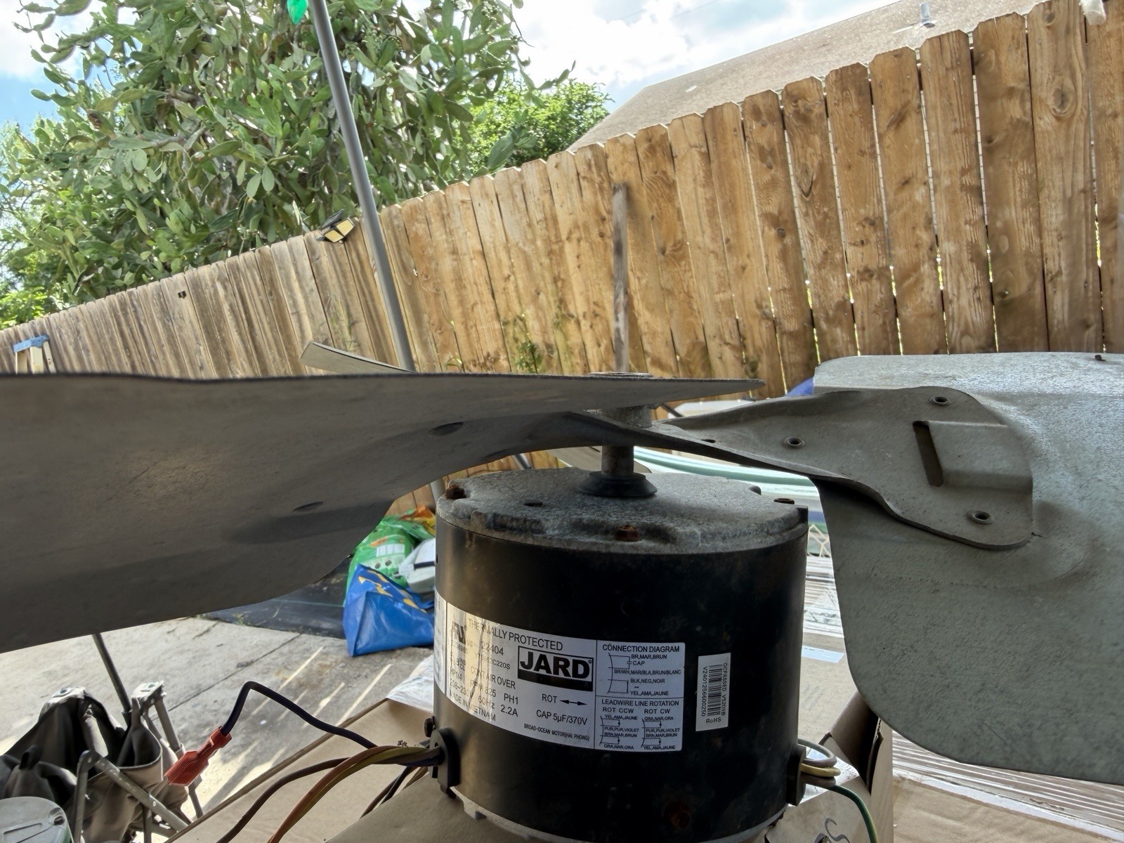 JARD 22404 Condenser Fan Motor 1/4 HP 825 RPM 208-230V 2.2A 1PH TP
