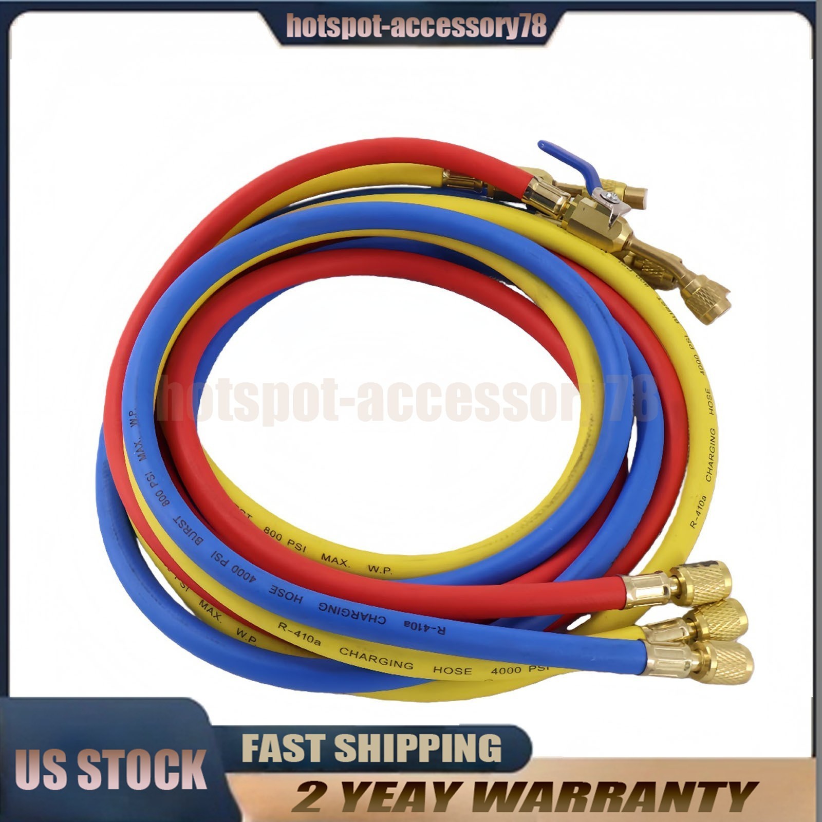 For 29986 Plus II 72″ HVAC Charging Hose Set 1/4″ (3-Pack) NEW