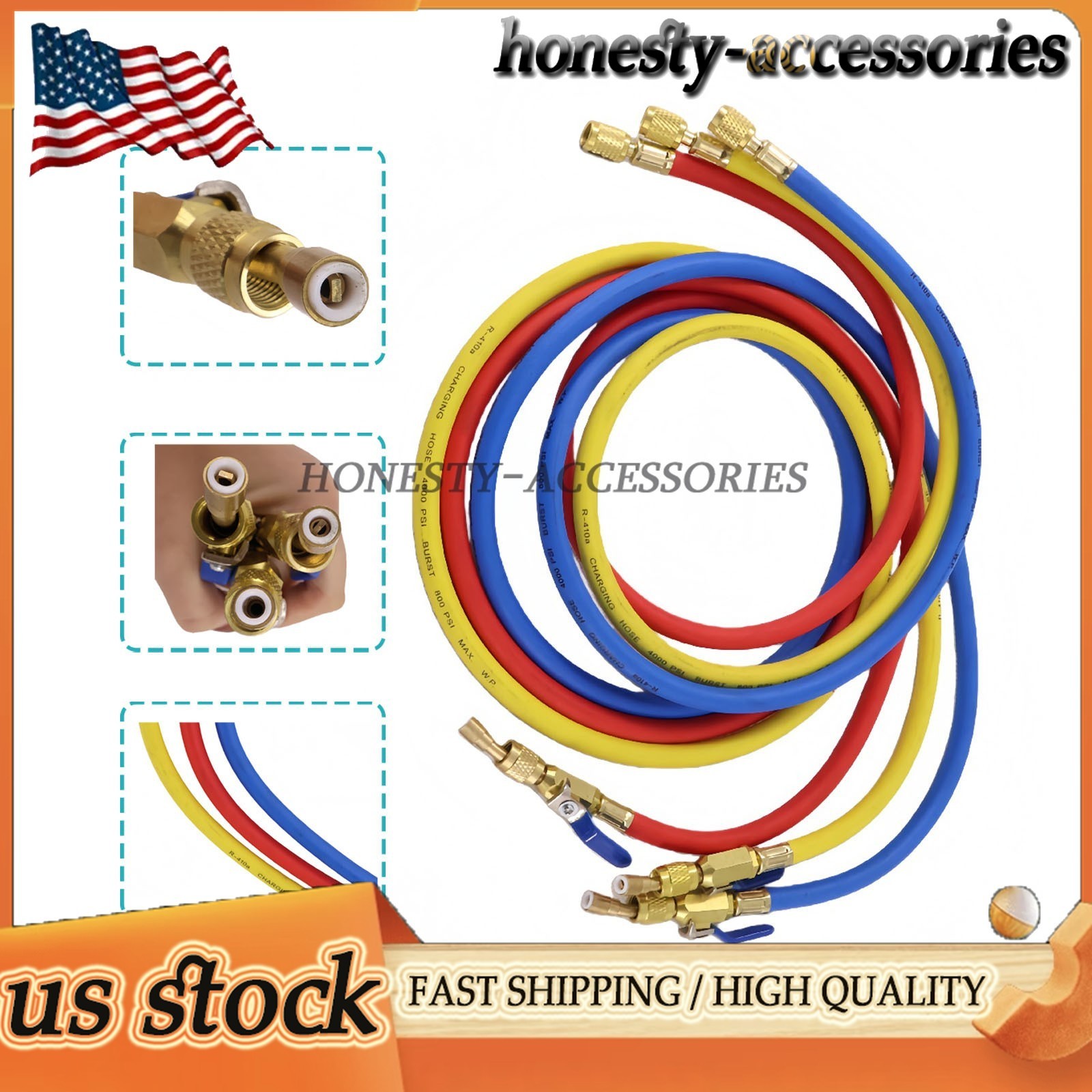 3X Plus II 1/4″ Hose with Compact Ball Valve End Refrigerant Charging Hose 29986