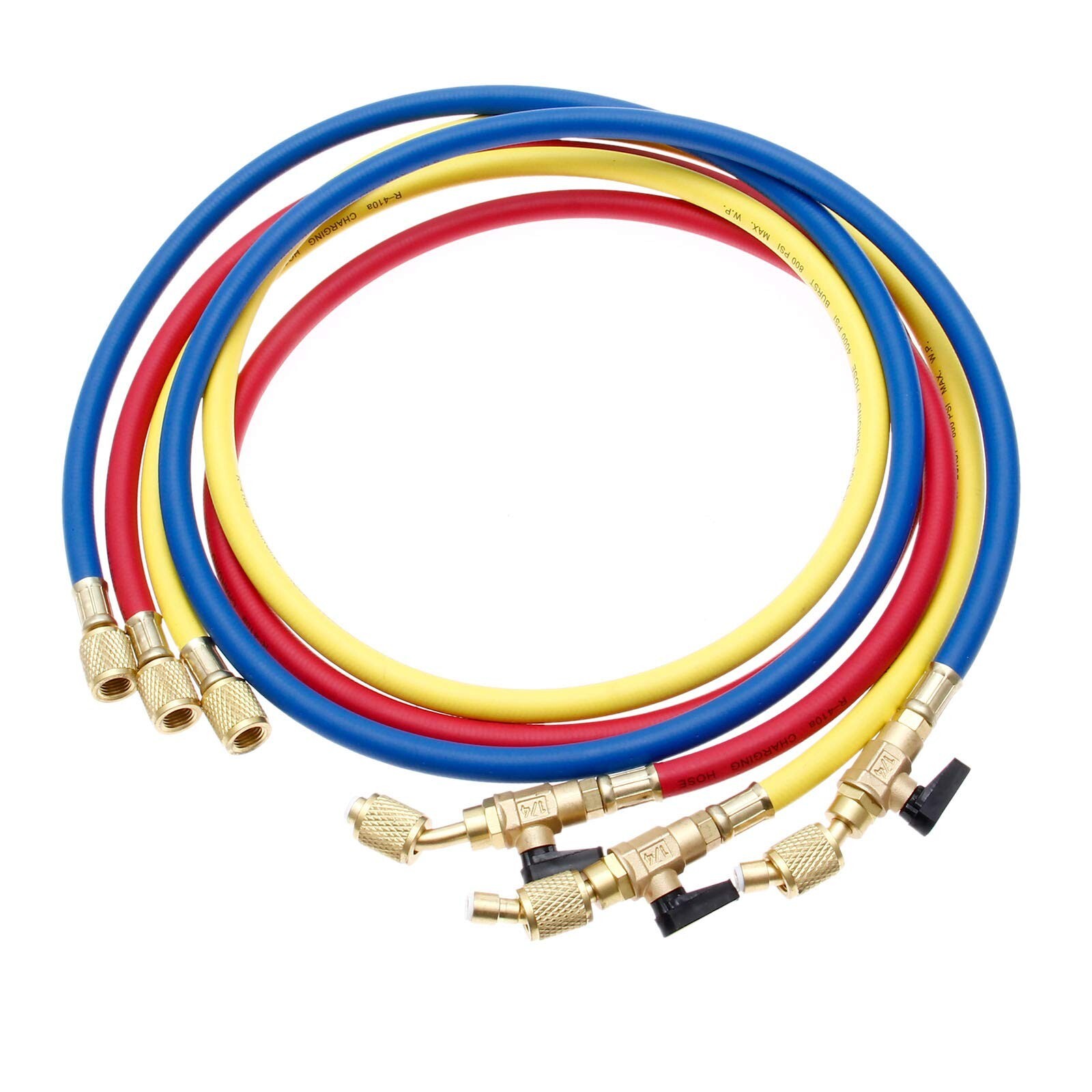 R134A A/C Charging Hose with Ball Valve, (4000~800) PSI Working Pressure 1/4″…