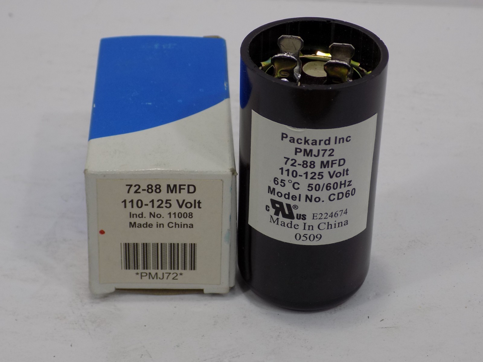 Packard PMJ72 Motor Start Capacitor 72–88 MFD 110–125V HVAC Electric Motor
