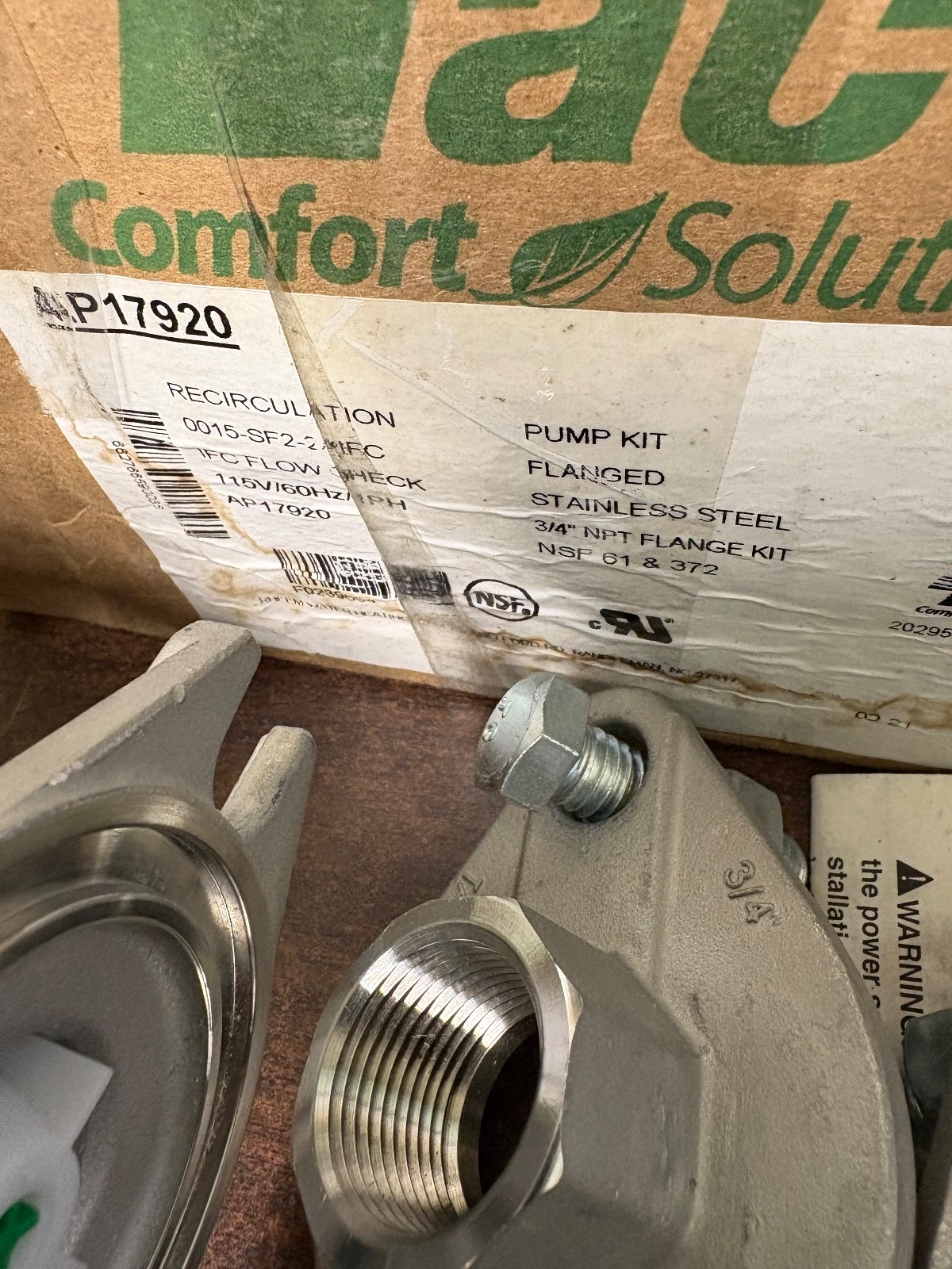 NEW TACO 0015-SF2-2IFC RECIRCULATION PUMP KIT . S1