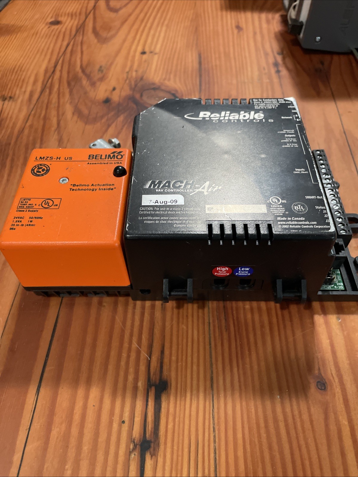 Reliable Controls Mach-Air VAV controller with Belima 24V Actuator