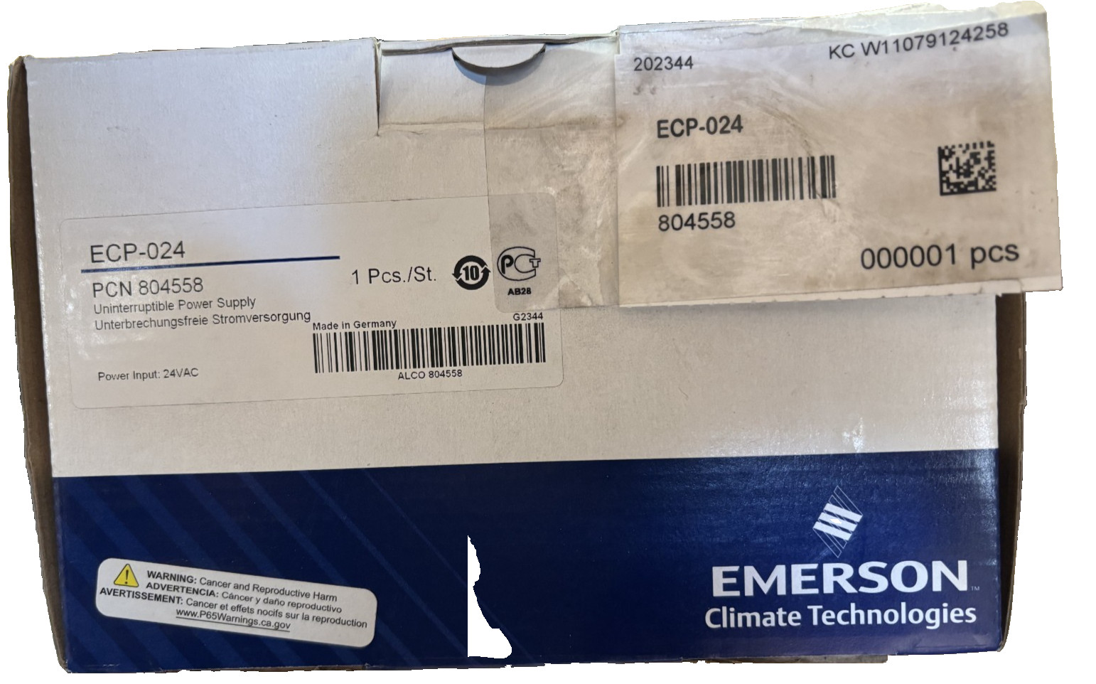 Emerson/Copeland ECP-024 804558 Uninterruptible Power Supply 24 VAC In NIB