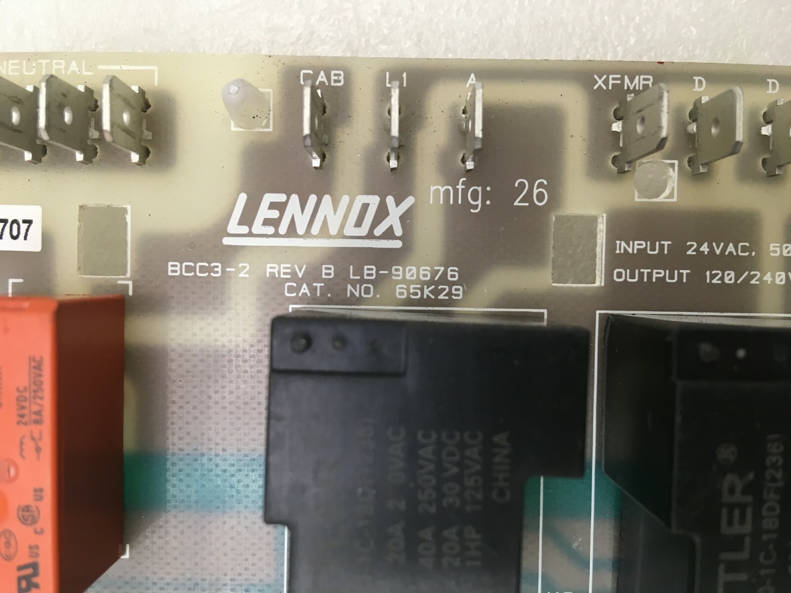 LENNOX BCC3-2 REV B LB-90676 65K29 Furnace Control Board used #P174