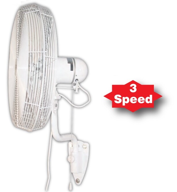 30″ Indoor Outdoor Fans Wall Mount Oscillating Fan 3 Speed Waterproof Patio Dock
