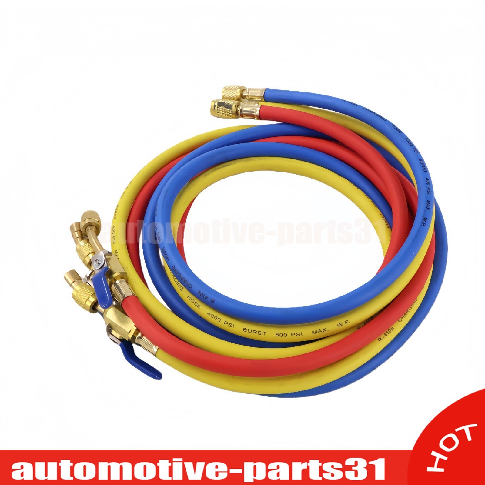 NEW For 29986 Plus II 72″ HVAC Charging Hose Set 1/4″ (3-Pack) US
