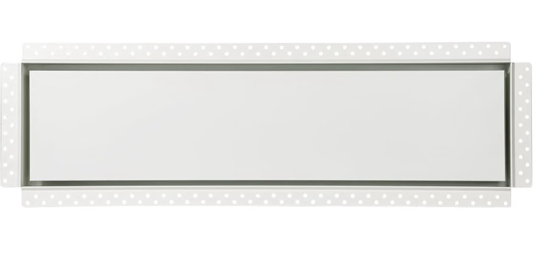 Zion Steel Return Air Grille 8″ x 30″ Flush Mount White Stainless Steel #18316