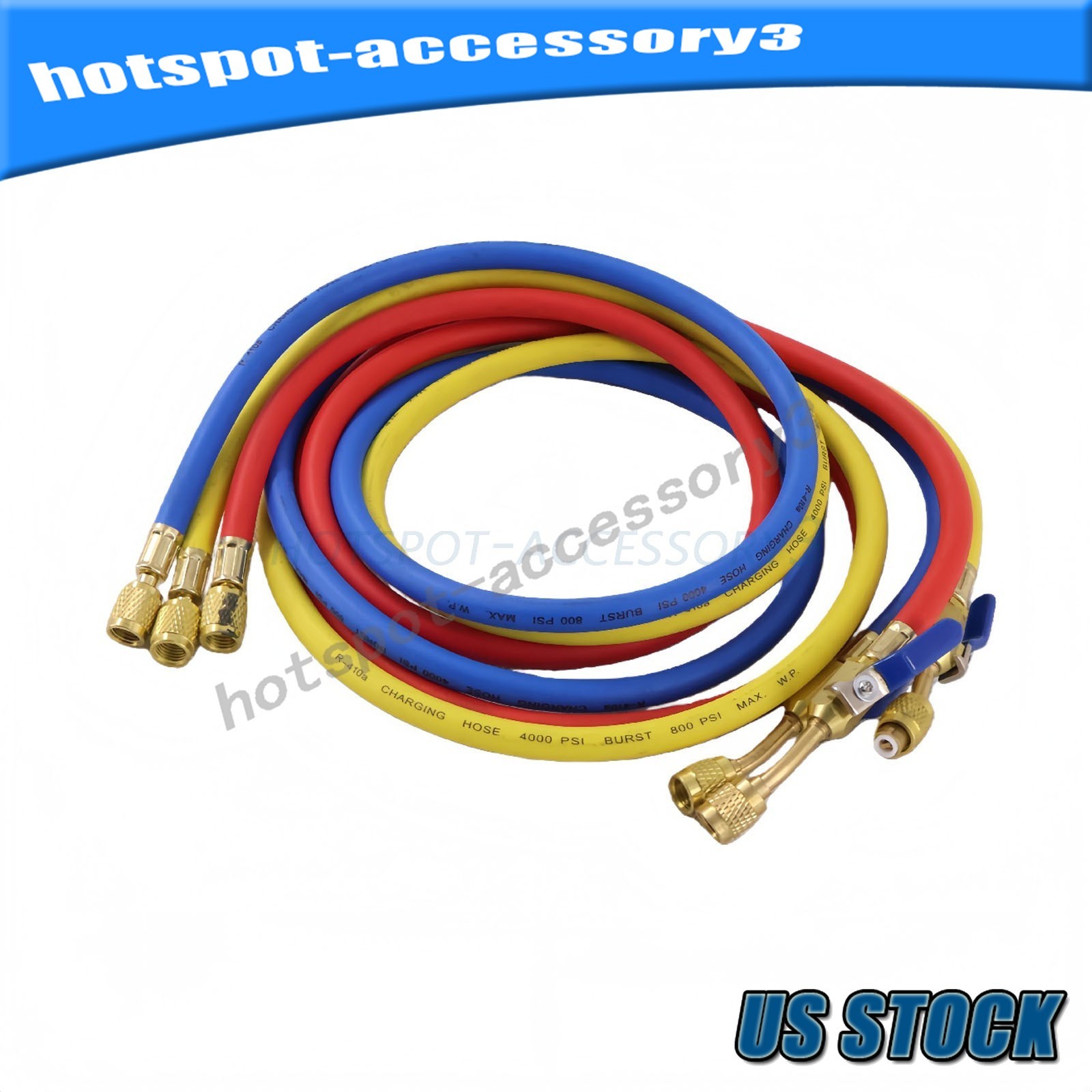 For 29986 Plus II 72″ HVAC Charging Hose Set 1/4″ (3-Pack) USA